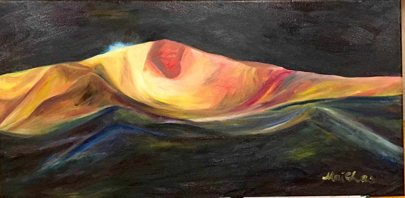 'Dragon Eye' 12x24, Oil<br>Imagine yourself looking up and seeing this view above your head. Mother Nature is the truest artist amongst us. Art inspired by Antelope Canyon.